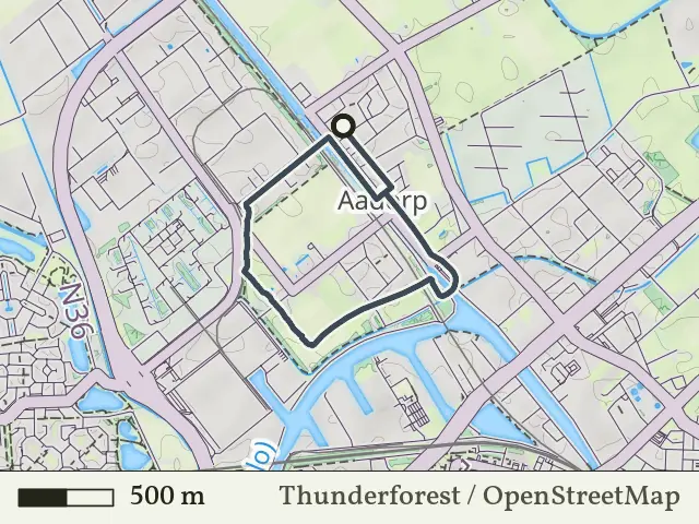 Paarse route vanaf Aadorp, Vriezenveen