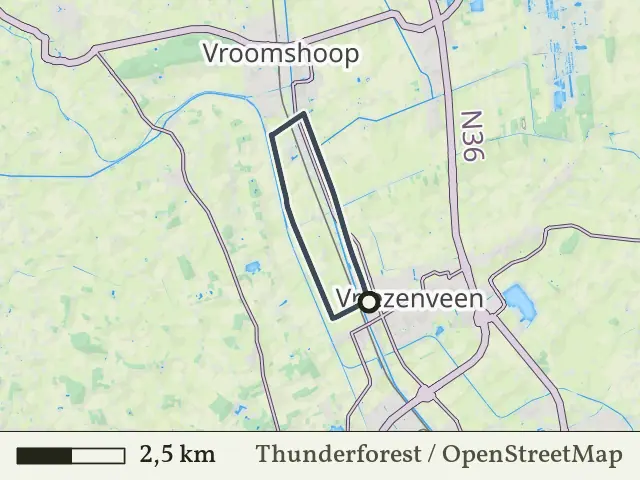Blauwe route vanaf Bovenkuilen, Vriezenveen