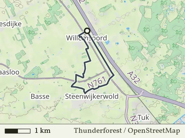 Groene route vanaf Willemsoord, Weerribben-Wieden