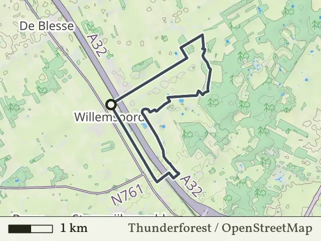 Oranje route vanaf Willemsoord, Weerribben-Wieden