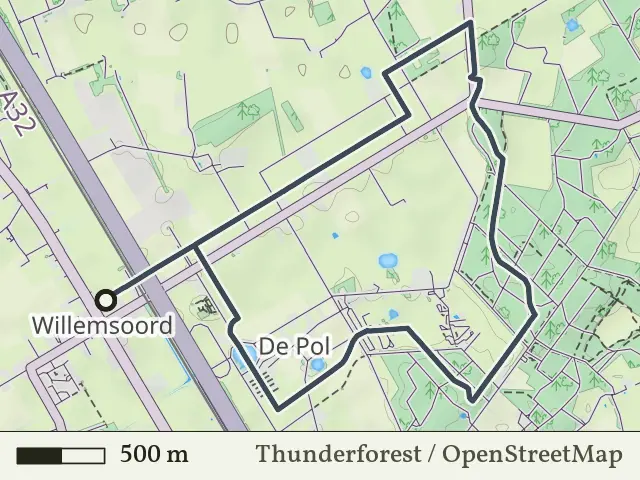 Gele route vanaf Willemsoord, Weerribben-Wieden