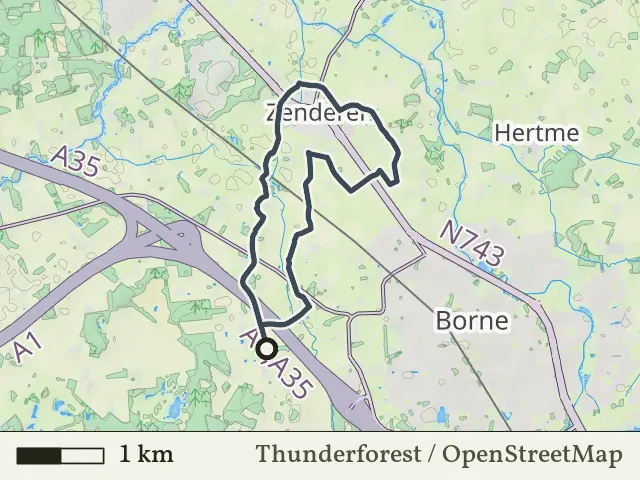 Gele route vanaf Azelo, Zenderen