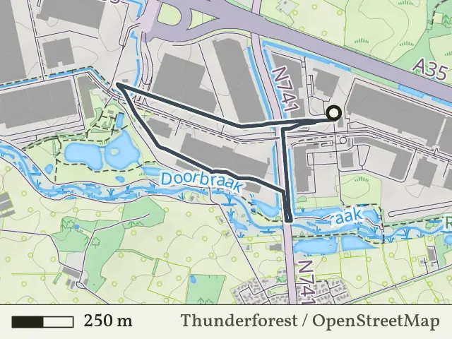 Paarse route vanaf Blusvaten, Almelo