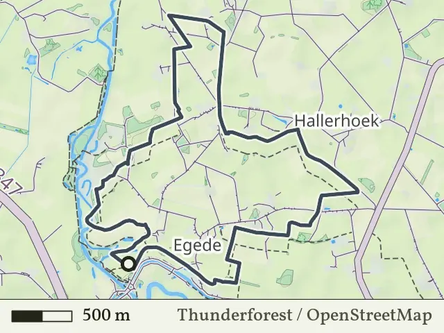 Rode route vanaf Hankate-Egede, Hellendoorn
